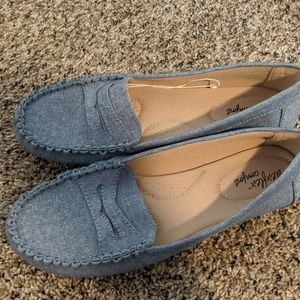 Blue "denim" flats